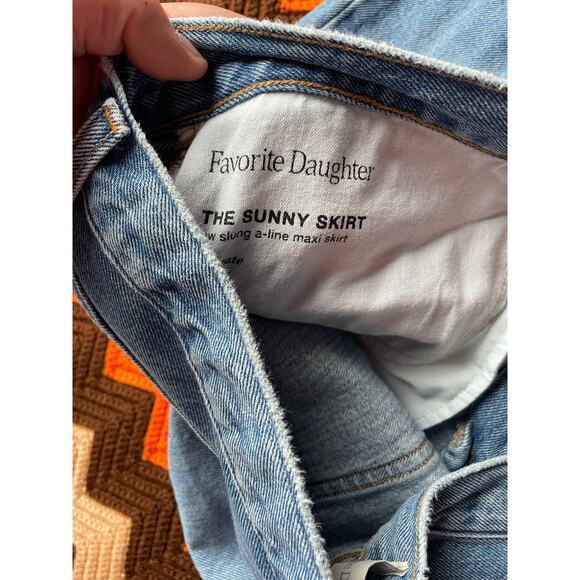 Favorite Daughter NWOT The Sunny Low Slung Denim Maxi Skirt sz 33 - Picture 8 of 11